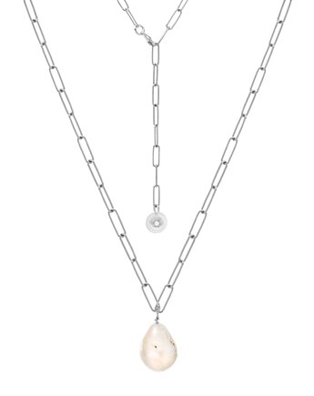 Naszyjnik srebrny z perłą barokową, BEMOON