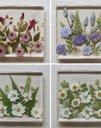 Komplet obrazków z kwiatami w żywicy - 16 szt. - SPECJALNE ZAMÓWIENIE KLIENTA, Floral Home
