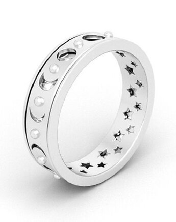 Obrotowa antystresowa obrączka FAZY KSIĘŻYCA- srebro, złoto, różowe złoto, ISSI Jewelry