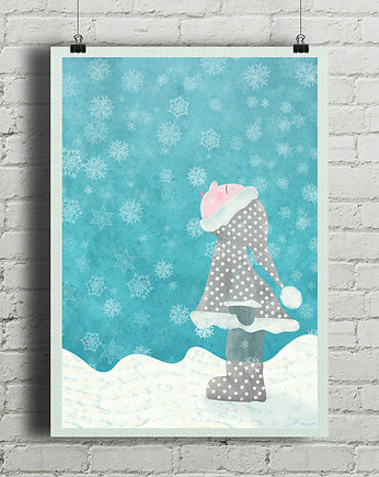 Pierwszy śnieg - plakat fine art, giclee, minimalmill