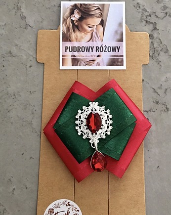 Świąteczna Biżuteryjna spinka do włosów NEW, Pudrowy Różowy