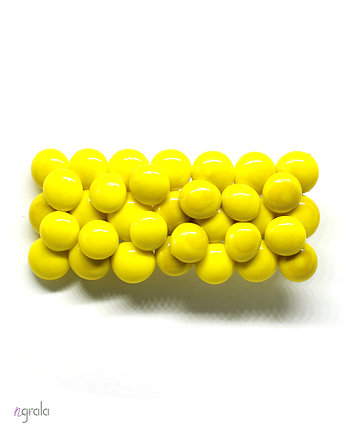 Żółta spinka klamra prostokątna Ikra, Natalia Grala