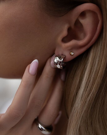 Srebrne piękne kolczyki ze stali premium, Paraiso