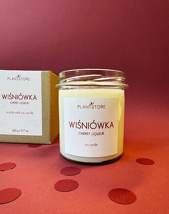 WIŚNIÓWKA Świeca sojowa DUŻA 260 g, Plantstore