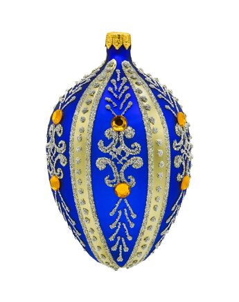 Bombka choinkowa: Ekskluzywne jajo Faberge z bursztynem: niebieskie, Syn Bombkarza