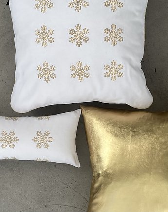 Zestaw 3 szt poduszek świątecznych biało złoty, colour contrast