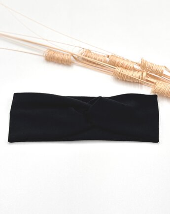 Opaska z dzianiny Czarna, wu handmade
