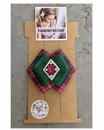 Świąteczna Biżuteryjna spinka do włosów NEW, Pudrowy Różowy