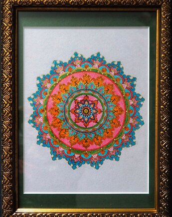 Obrazek ręcznie malowana mandala  MULTICOLOR, ka.linea