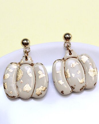 JESIENIARA kolczyki beżowe dynie