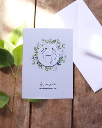 Bez. Zaproszenia komunijne otwierane, papierkarnia