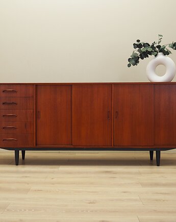 Sideboard tekowy, duński design, lata 70, produkcja: Dania, Przetwory design