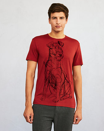 Irish Terrier Dog Men's T-shirt marsala, SELVA