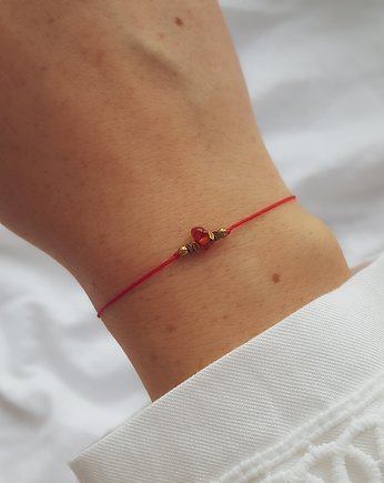 Bransoletka na czerwonym sznurku bursztyn, MiO sasso