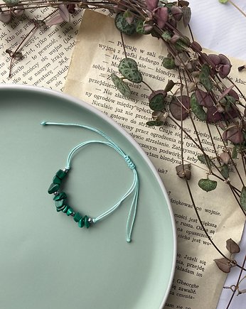 Bransoletka na sznurku malachit, Panji Handmade