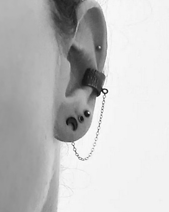 Srebrna nausznica - do przypięcia kolczyka, RA