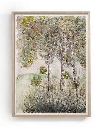 Oryginalna akwarela. Brzozy 30x40cm, Malgorzata Domanska