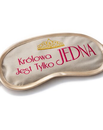 OPASKA Beżowa bawełniana haftowana - Królowa jest tylko jedna PREZENT, Wyszywane