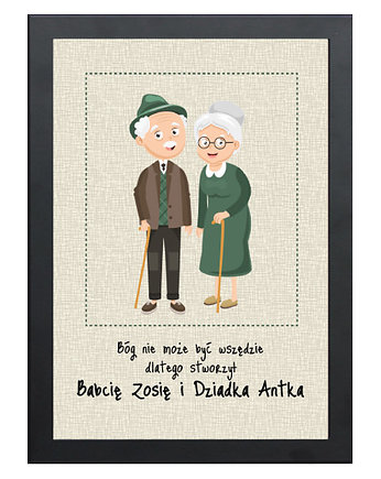 Plakat Nasi Dziadkowie, prezent dla Dziadków, spoko motyw