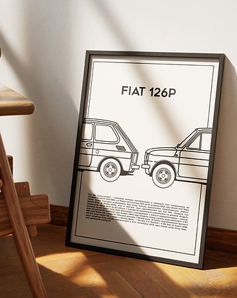Plakat Polska Motoryzacja - Fiat 126p, PAKOWANIE PREZENTÓW - prezenty diy