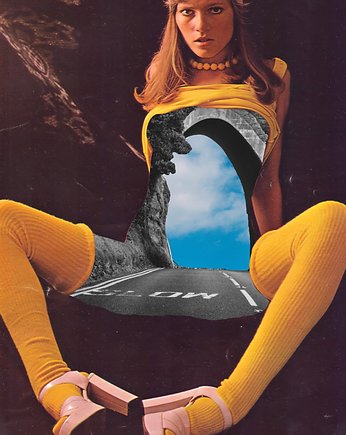 Przejazd -  Kolaż - plakat - wydruk, Magda Rzeźniczak