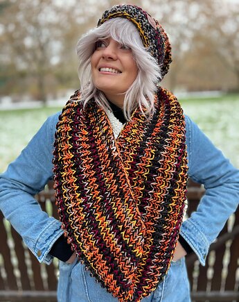 Komin MERINO 50% Ciemna jesień, Brain Inside