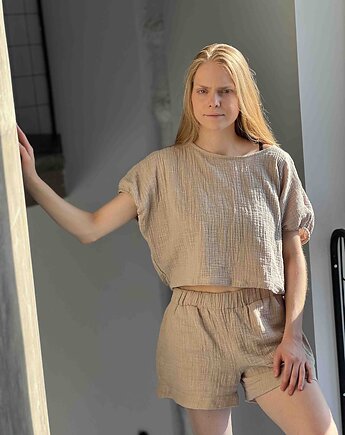 Oversizowy Top  lniany muslin, 10 BODIES