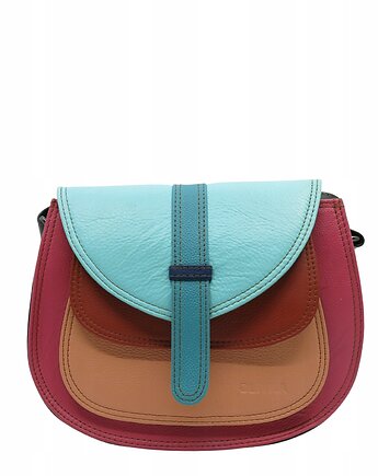 Torebka damska na ramię skórzana pojemna kolorowa ze skrawków eko OLIVKA, Olivka Warsaw