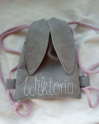 Mini plecak króliczek z imieniem Wiktoria, raspberi