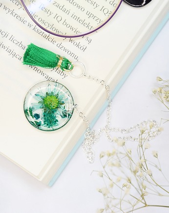 Biżuteryjna Zakładka do książki - zieleń, Bookova