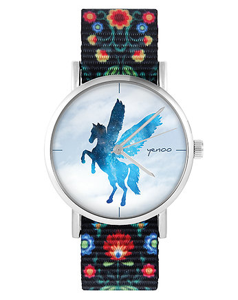 Zegarek - Pegaz - folk czarny, nylonowy, yenoo