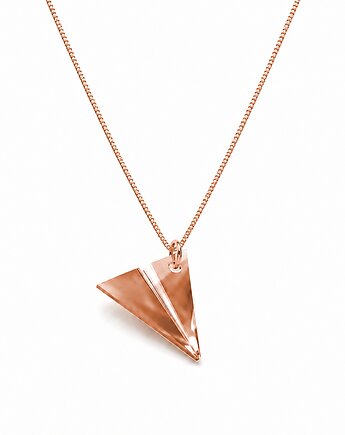 PAPER PLANE - naszyjnik różowe złoto 18K, ISSI Jewelry