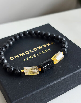 Bransoletka męska Cytryn i Turmalin, Chmolowska Jewellery