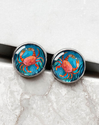 Crab kolczyki wkrętki z krabem, muamua design
