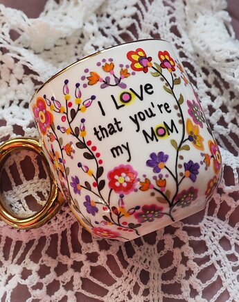 Ręcznie malowany kubek dla mamy LOVE MOM, ka.linea