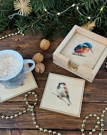 Zestaw 6 podkładek pod kubek - ptaki, Manufa