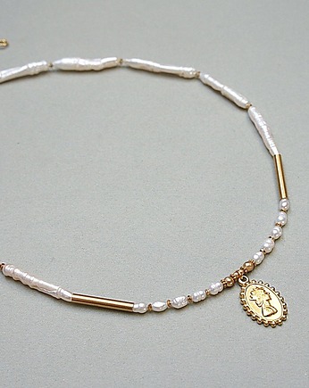Pearls /white/ perły naturalne vol. 7 - choker, KiKa pracownia