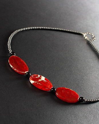 Naszyjnik z agatem, onyksem i hematytem. [SN17], Anillito