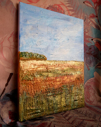 Złote pola obraz akrylowy 30x40 cm, JBJart Justyna Jaszke