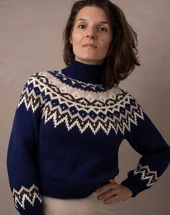 Sweter żakardowy Ariadna z wełny merino, Knit Couture
