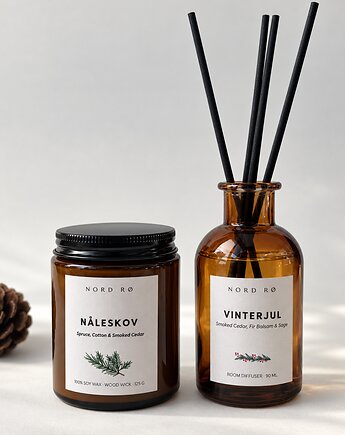 Świąteczny zestaw dla domu: świeca sojowa 125 g i dyfuzor 90 ml, NORD RØ