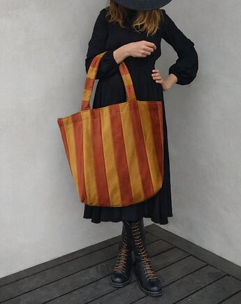 Velvetowa Torba na ramię Cegła/Musztarda, nisza