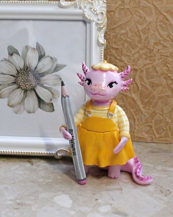 Figurka Aksolotla i Wydry z ramką, Qletta Clay