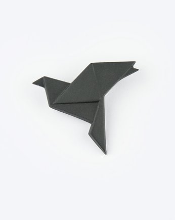 Broszka Porcelanowa Origami Gołąb Czarna, StehlikDesign