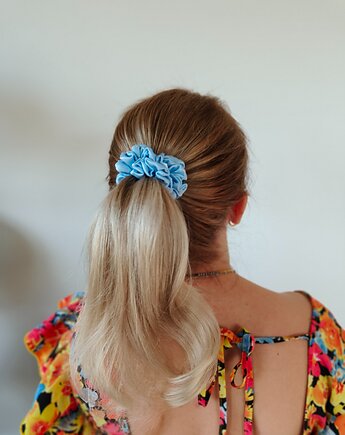 Gumka jedwabna, scrunchie, frotka blue lagoon MIDI, Capillum