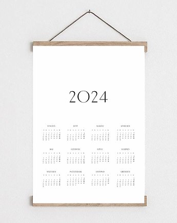 Minimalistyczny kalendarz na rok 2024, boho design