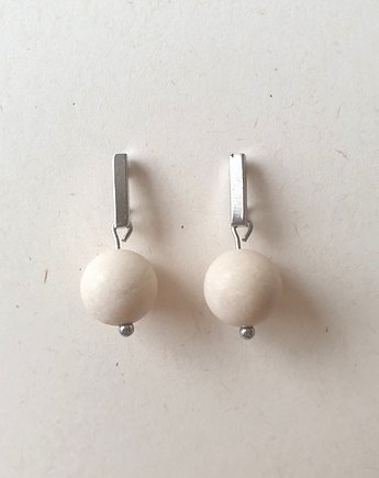 Kolczyki PATYCZKI kamień rzeczny, modesign