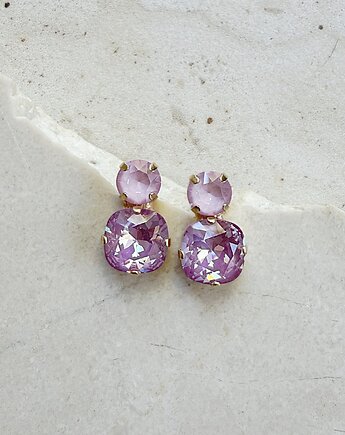 Kolczyki pozłacane AMORE: Digital Lavender & Soft Rose Energy, White Jasmine