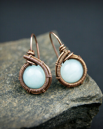 Kolczyki z jasnozielonym jadeitem, Blue Pearl Art