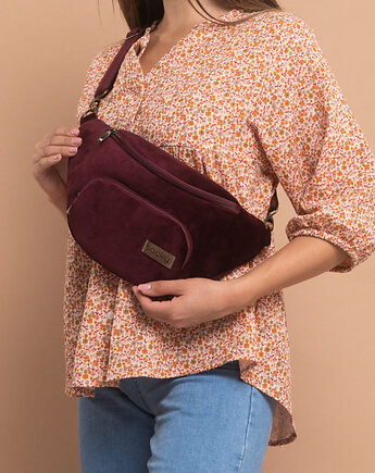 Welurowa nerka miejska wino, sacky bag